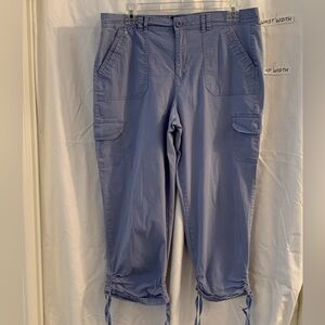 Gloria Vanderbilt Light Blue Crop CARGO pants Size M